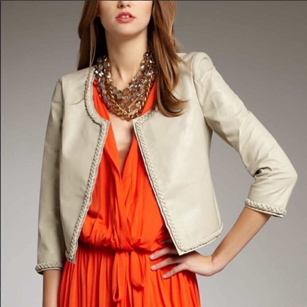 Robert Rodriguez nude leather jacket size XS